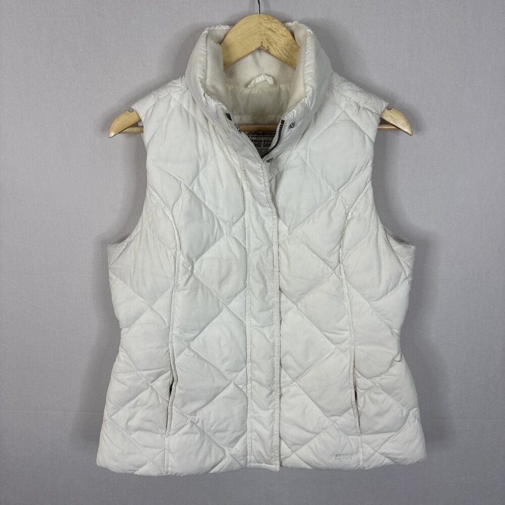 Eddie Bauer Down Women M Down EB 700 Fill White Vest